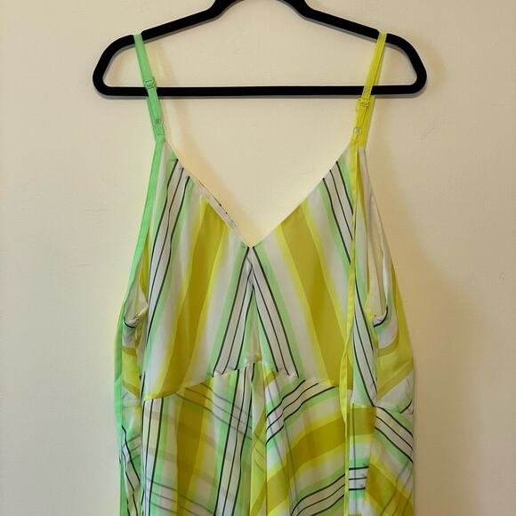 Christopher John Rogers 24W summer dress plaid academia chartreuse tassel - Picture 5 of 7